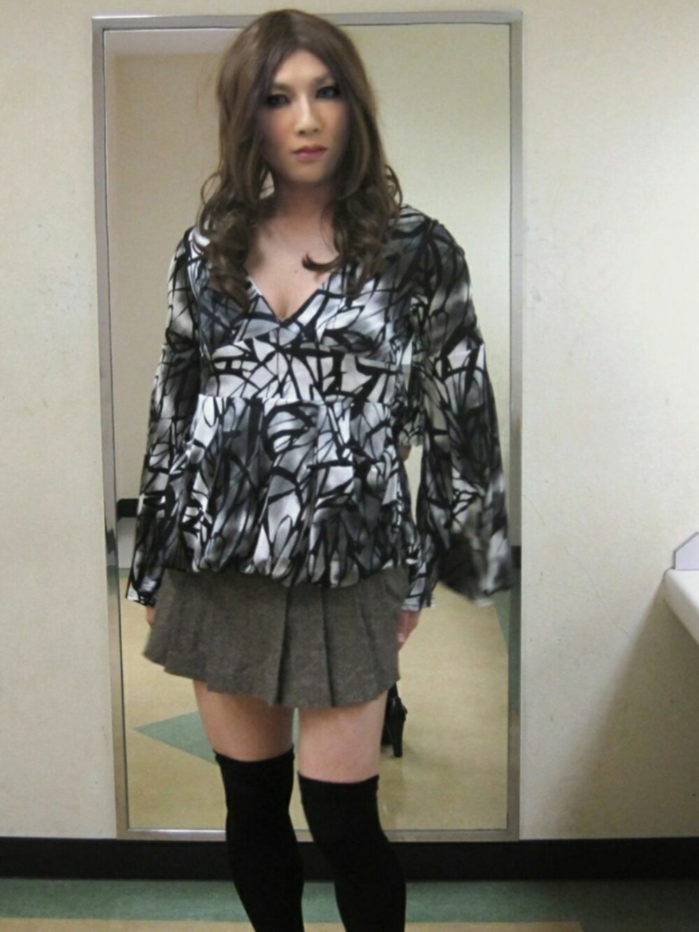「女装、LIPSERVICE、CECIL McBEE、ギャル」｜「LIPSERVICEのアイテム（チュニック、その他）」を使った、西村らんさん（メンズ・170cm）の春コーディネートの1枚目の写真