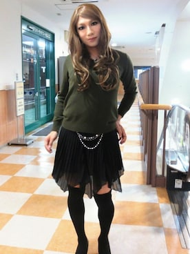 「CECIL McBEE（セシルマクビー）のアイテム（スカート）」を使った、西村らんさん（メンズ・170cm）の春コーディネート