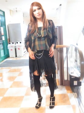 「CECIL McBEE（セシルマクビー）のアイテム（スカート）」を使った、西村らんさん（メンズ・170cm）の夏コーディネート