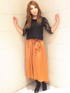 「AVAN LILY（アヴァンリリィ）のアイテム」を使った、西村らんさん（メンズ・170cm）の秋コーディネート