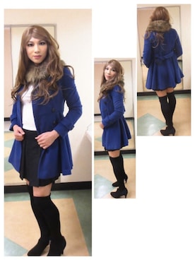 「アイテム（ピーコート）」を使った、西村らんさん（メンズ・170cm）の冬コーディネート