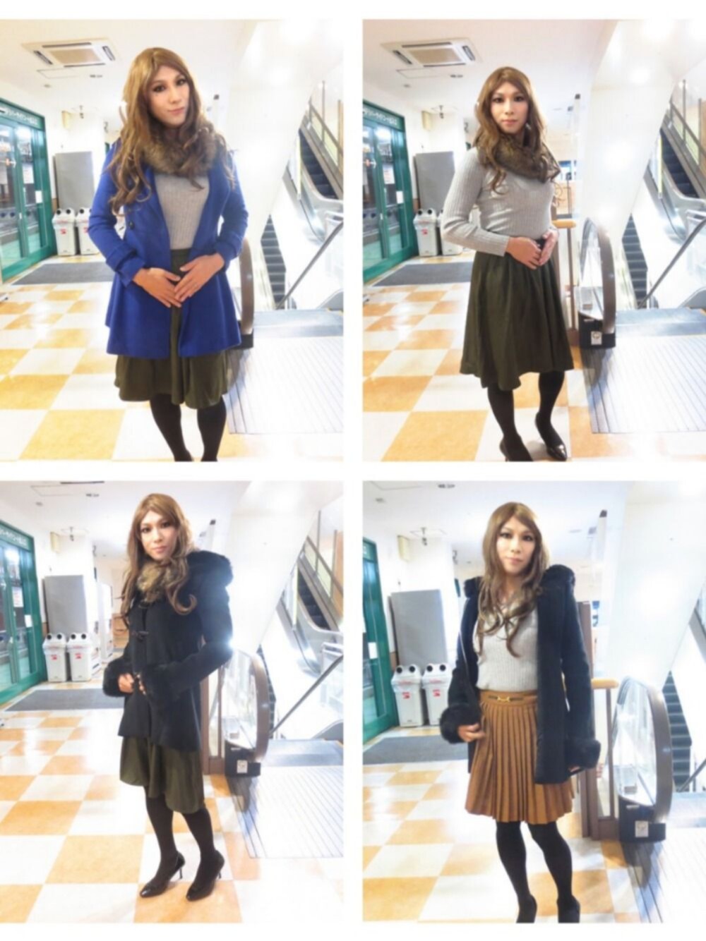 「おしゃれさんと繋がりたい、冬コーデ、女装、CECIL McBEE、INGNI」｜「CECIL McBEEのアイテム（ピーコート、ブルー系）」を使った、西村らんさん（メンズ・170cm）の冬コーディネートの1枚目の写真