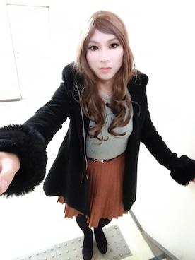「LIPSERVICE（リップサービス）のアイテム（その他アウター）」を使った、西村らんさん（メンズ・170cm）の冬コーディネート