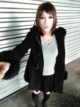 「LIPSERVICE（リップサービス）のアイテム（その他アウター）」を使った、西村らんさん（メンズ・170cm）の冬コーディネート