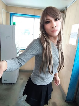 「CECIL McBEE（セシルマクビー）のアイテム（スカート）」を使った、西村らんさん（メンズ・170cm）の冬コーディネート