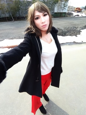 「LIPSERVICE（リップサービス）のアイテム（その他アウター）」を使った、西村らんさん（メンズ・170cm）の春コーディネート