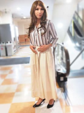 「MURUA（ムルーア）のアイテム」を使った、西村らんさん（メンズ・170cm）の春コーディネート