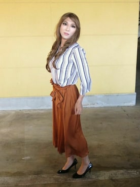 「AVAN LILY（アヴァンリリィ）のアイテム」を使った、西村らんさん（メンズ・170cm）の夏コーディネート