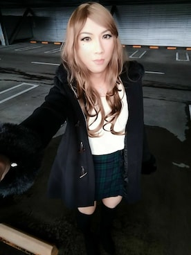 「LIPSERVICE（リップサービス）のアイテム（その他アウター）」を使った、西村らんさん（メンズ・170cm）の冬コーディネート