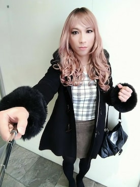 「LIPSERVICE（リップサービス）のアイテム（その他アウター）」を使った、西村らんさん（メンズ・170cm）の冬コーディネート