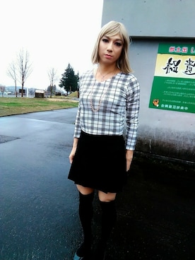 「one way（ワンウェイ）のアイテム」を使った、西村らんさん（メンズ・170cm）の春コーディネート