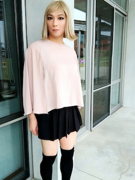 「BLISS POINT（ブリスポイント）のアイテム（Tシャツ/カットソー）」を使った、西村らんさん（メンズ・170cm）の春コーディネート