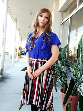 「one way（ワンウェイ）のアイテム」を使った、西村らんさん（メンズ・170cm）の夏コーディネート