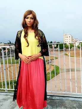 「CECIL McBEE（セシルマクビー）のアイテム（ニット/セーター）」を使った、西村らんさん（メンズ・170cm）の夏コーディネート