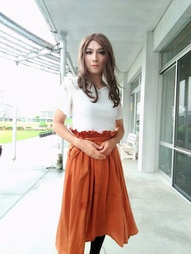 「AVAN LILY（アヴァンリリィ）のアイテム」を使った、西村らんさん（メンズ・170cm）の夏コーディネート