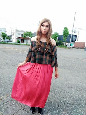 「MURUA（ムルーア）のアイテム」を使った、西村らんさん（メンズ・170cm）の夏コーディネート