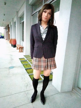 「m.f.editorial（エムエフエディトリアル）のアイテム（ジャケット/アウター）」を使った、西村らんさん（メンズ・170cm）の冬コーディネート