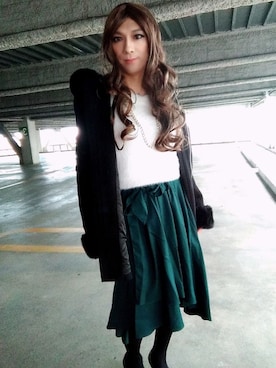 「LIPSERVICE（リップサービス）のアイテム（その他アウター）」を使った、西村らんさん（メンズ・170cm）の冬コーディネート