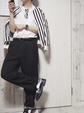 「時計」｜「アイテム（ブルゾン）」を使った、takuさん（メンズ・179cm）の春コーディネート