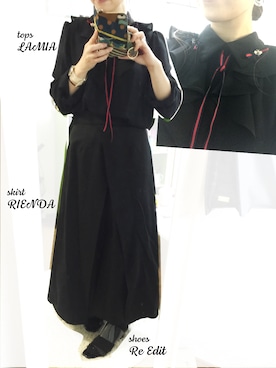 「LAMIA（ラミア）のアイテム」を使った、akkooooooさん（レディース・152cm）の秋コーディネート