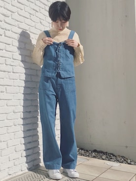 「アイテム（キャミソール）」を使った、Iwaさん（レディース・160cm）の冬コーディネート