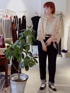 「Dot＆Stripes CHILD WOMAN（ドットアンドストライプス　チャイルドウーマン）の●エナメル/グリッターワンストラップ　シューズ（パンプス）」を使った、Iwaさん（レディース・160cm）の夏コーディネート