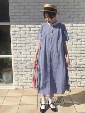 「カンカン帽」｜Iwaさん（レディース・160cm）の春コーディネート