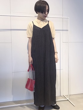 「アイテム（オールインワン・サロペット）」を使った、Iwaさん（レディース・160cm）の春コーディネート