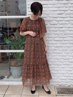 Dot Stripes Child Woman ドットアンドストライプス チャイルドウーマン の エスニックプリント ギャザーマキシワンピース ワンピース Wear