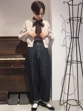 「ボウタイ」｜Iwaさん（レディース・160cm）の夏コーディネート