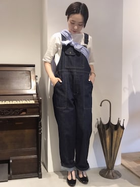 「アイテム（サロペット/オーバーオール）」を使った、Iwaさん（レディース・160cm）の秋コーディネート