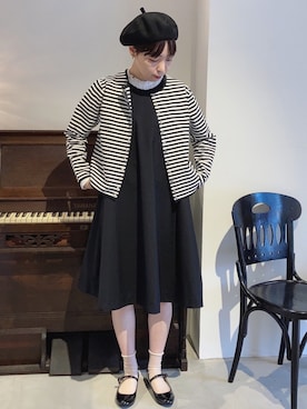 「アイテム（ジャンパースカート）」を使った、Iwaさん（レディース・160cm）の秋コーディネート