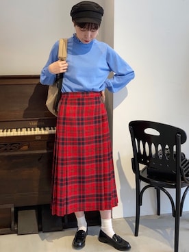 「タータンチェック」｜Iwaさん（レディース・160cm）の秋コーディネート