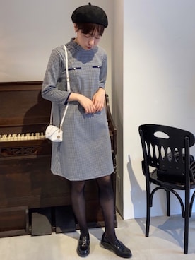 「アイテム（ハンチング/ベレー帽）」を使った、Iwaさん（レディース・160cm）の秋コーディネート