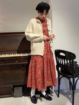 「アイテム（ハンチング/ベレー帽）」を使った、Iwaさん（レディース・160cm）の秋コーディネート