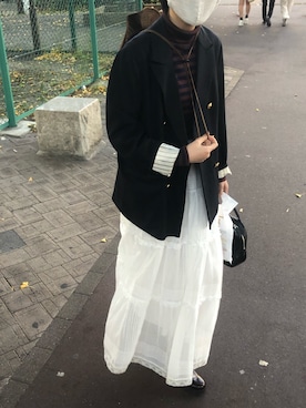 「アイテム（Tシャツ/カットソー）」を使った、Iwaさん（レディース・160cm）の冬コーディネート