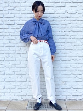 「ボウタイ」｜Iwaさん（レディース・160cm）の冬コーディネート