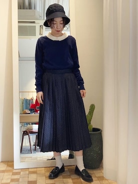 「アイテム（デニムスカート）」を使った、Iwaさん（レディース・160cm）の春コーディネート