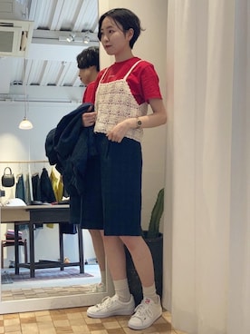 「アイテム（キャミソール）」を使った、Iwaさん（レディース・160cm）の春コーディネート