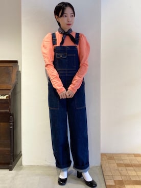 「アイテム（サロペット/オーバーオール）」を使った、Iwaさん（レディース・160cm）の夏コーディネート