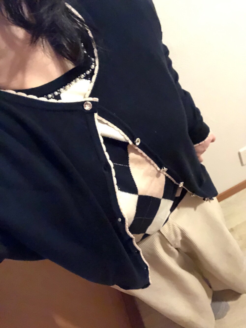 「Re-J&SUPUREのアイテム（アンサンブル、ブルー系）」を使った、Alexander Mahoneさん（レディース・166cm）の冬コーディネートの1枚目の写真