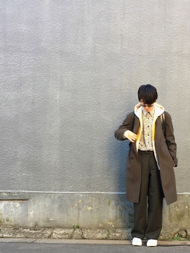 「黒リュック」｜「アイテム（スラックス）」を使った、Ringringさん（メンズ・172cm）の冬コーディネート
