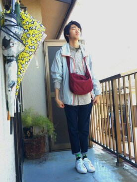 「mont-bell（モンベル）のアイテム（その他アウター）」を使った、Ringringさん（メンズ・172cm）の春コーディネート