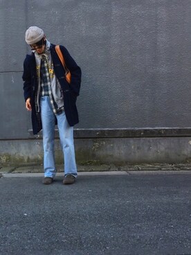 「JUNRED（ジュンレッド）のアイテム（トートバッグ）」を使った、Ringringさん（メンズ・172cm）の冬コーディネート