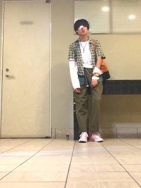 「JUNRED（ジュンレッド）のアイテム（トートバッグ）」を使った、Ringringさん（メンズ・172cm）の夏コーディネート