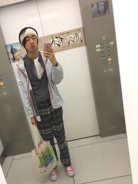 「ウィンドブレーカー」｜「アイテム（その他アウター）」を使った、Ringringさん（メンズ・172cm）の春コーディネート