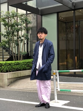 「Scye（サイ）のアイテム（カーディガン/ボレロ）」を使った、Kazuki.Oさん（メンズ・178cm）の春コーディネート