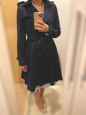 「Aラインコート」｜「アイテム（トレンチコート）」を使った、saraさん（レディース・160cm）の春コーディネート
