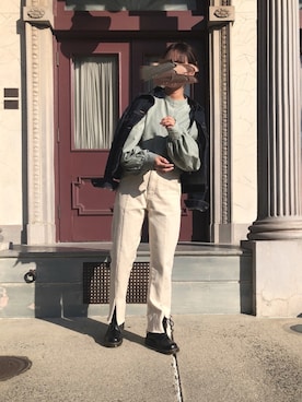 「Dr. Martens（ドクターマーチン）のDr.ﾏｰﾁﾝ　1460　8ホール（ブーツ）」を使った、n+さん（レディース・156cm）の春コーディネート