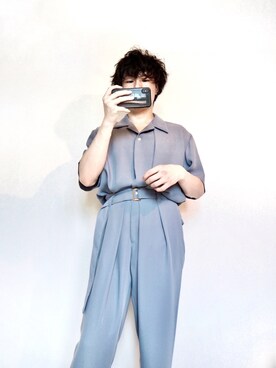 「クルニ」｜「アイテム（スラックス）」を使った、おたすけまんさん（メンズ・168cm）の夏コーディネート